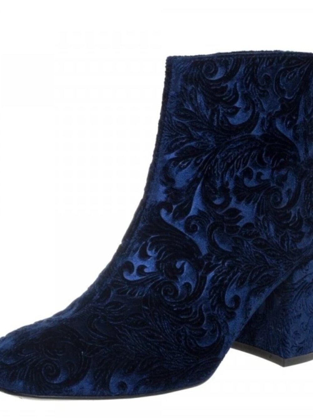 Stuart Weitzman Bacari Brocade Jacquard Botanic Blue Velvet Bootie Sz 8.5 M